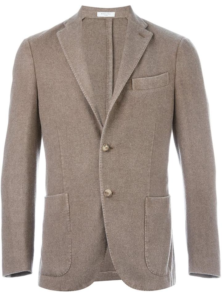 Boglioli Two Button Blazer, Men's, Size: 48, Nude/neutrals, Silk/cupro/cashmere