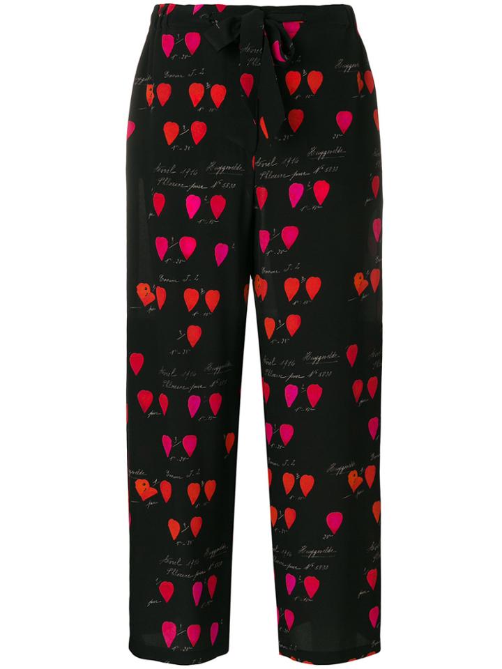 Alexander Mcqueen Petal Print Trousers - Black