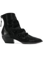 Strategia Metallic Embellished Ankle Boots - Black