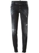Dsquared2 Distressed Jeans, Women's, Size: 44, Black, Cotton/spandex/elastane/polyester