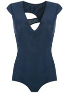 Giuliana Romanno Cut Out Details Body, Women's, Size: G, Blue, Elastodiene/polyamide
