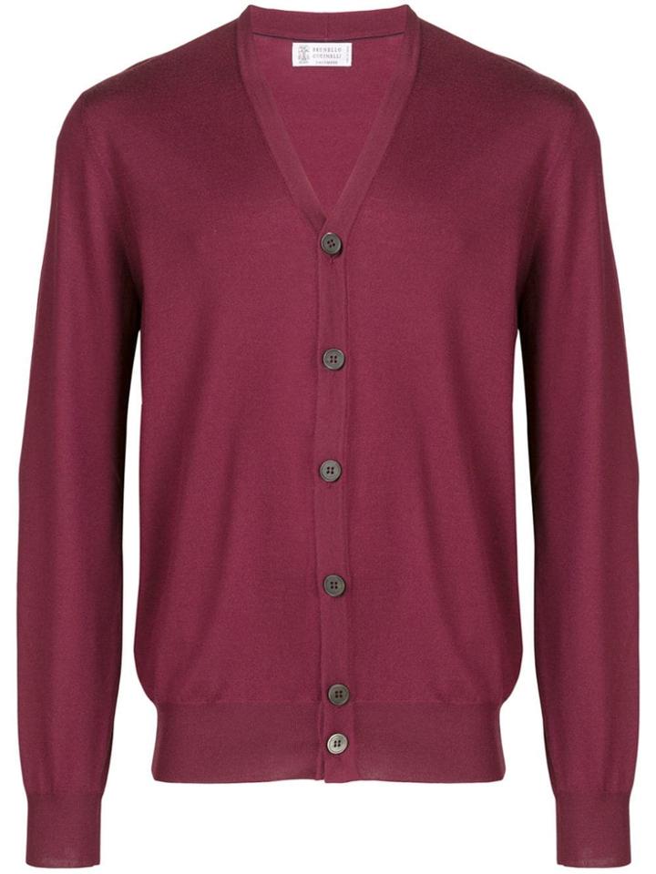 Brunello Cucinelli Slim Cardigan - Red
