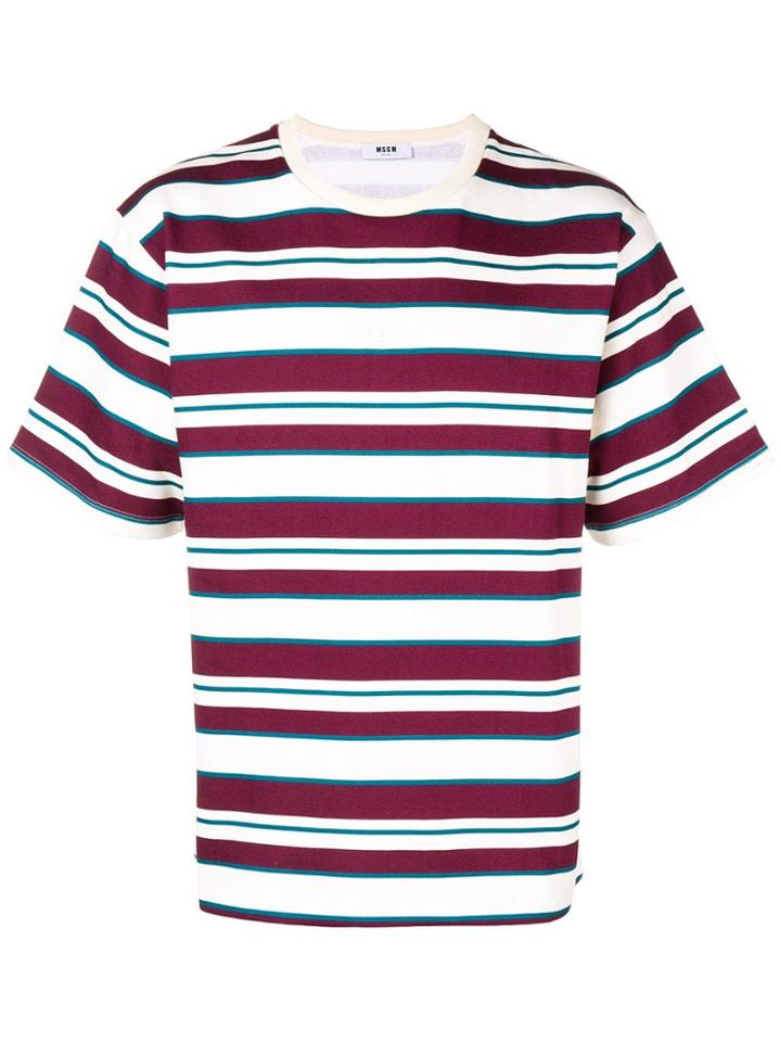 Msgm Horizontal Stripe T-shirt - White