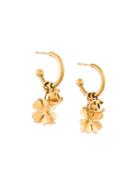 Chanel Vintage Logo Charm Hoop Earrings