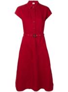 Aspesi Belted Shirt Dress - Red