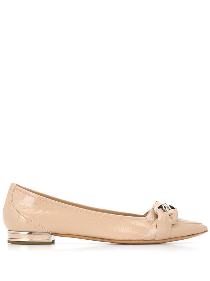 Casadei Chain Detail Ballerinas - Neutrals