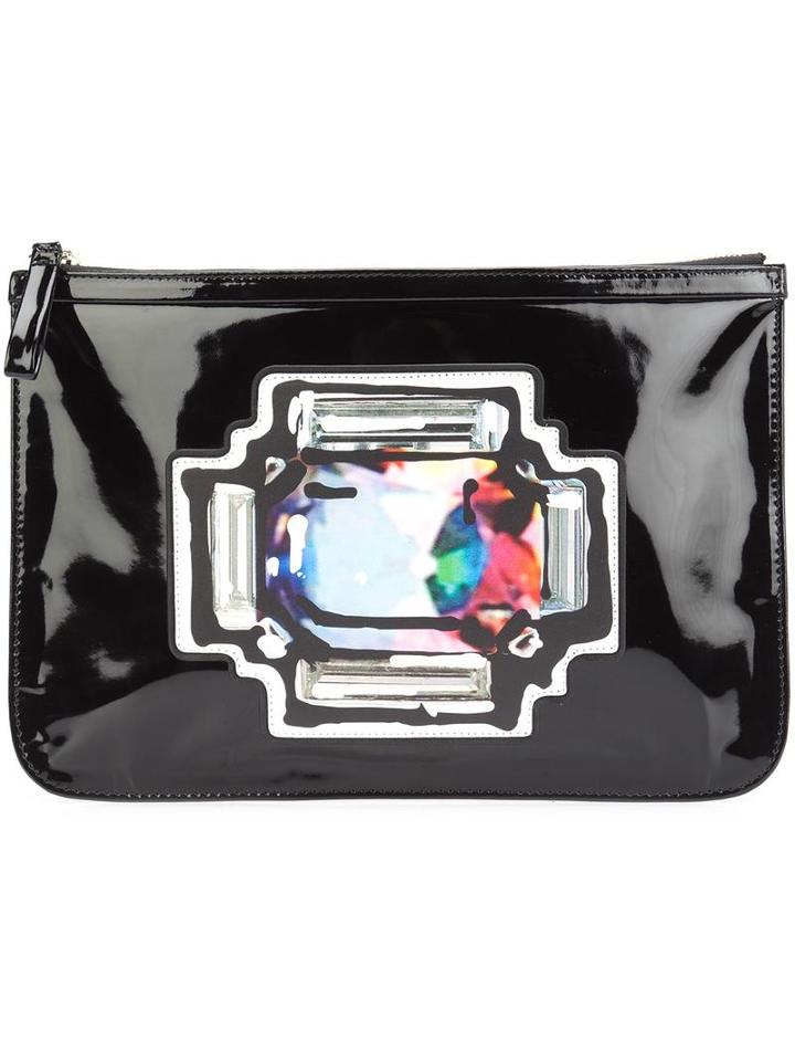 Pierre Hardy Printed Clutch, Women's, Black