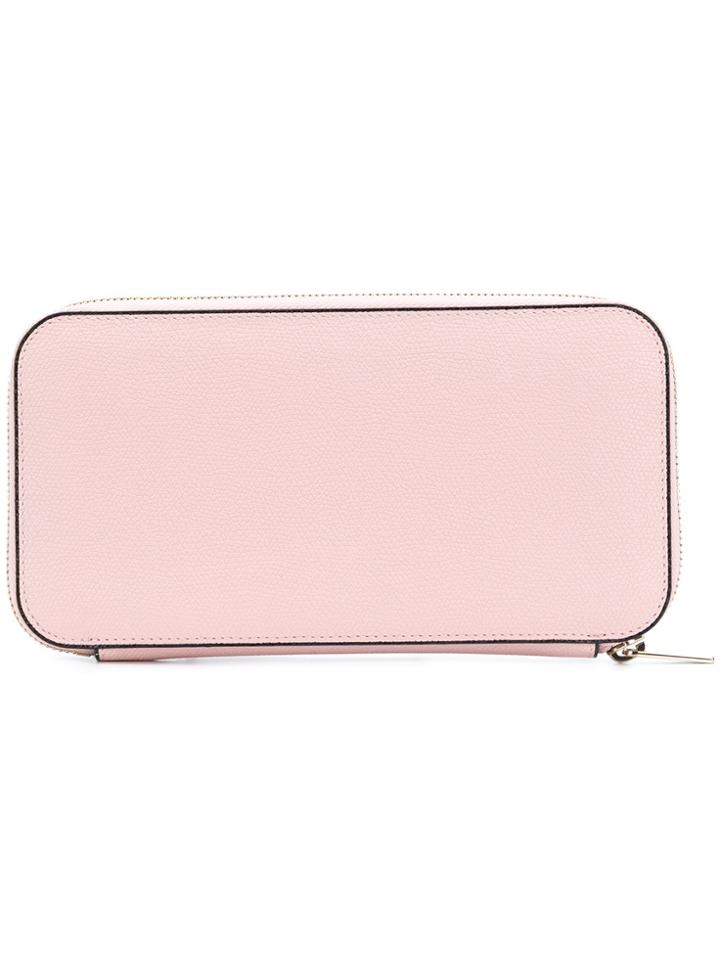 Valextra Zipped Purse - Pink & Purple
