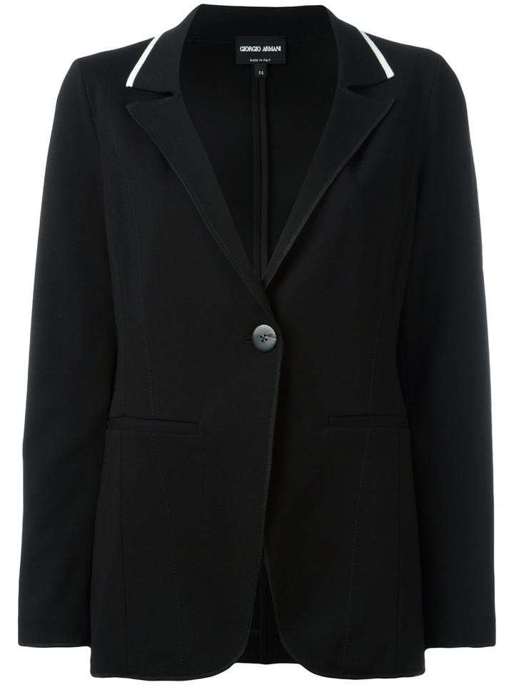 Giorgio Armani Loose-fit Blazer, Women's, Size: 44, Black, Polyamide/spandex/elastane/viscose
