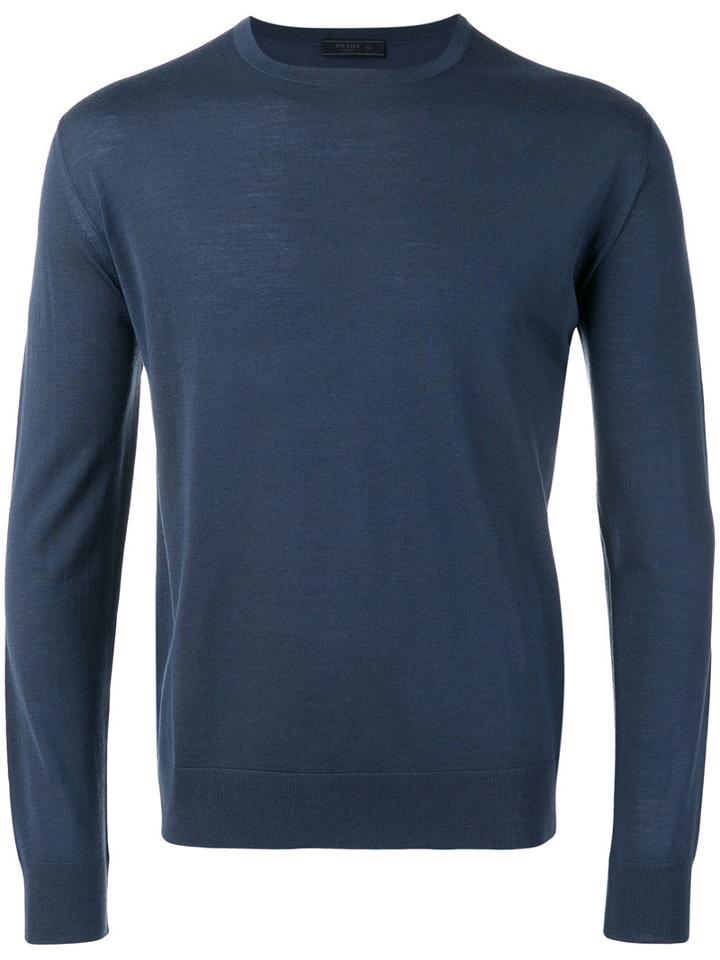 Prada - Crew Neck Jumper - Men - Virgin Wool - 50, Grey, Virgin Wool