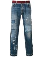 Dolce & Gabbana Distressed Slim-fit Jeans - Blue