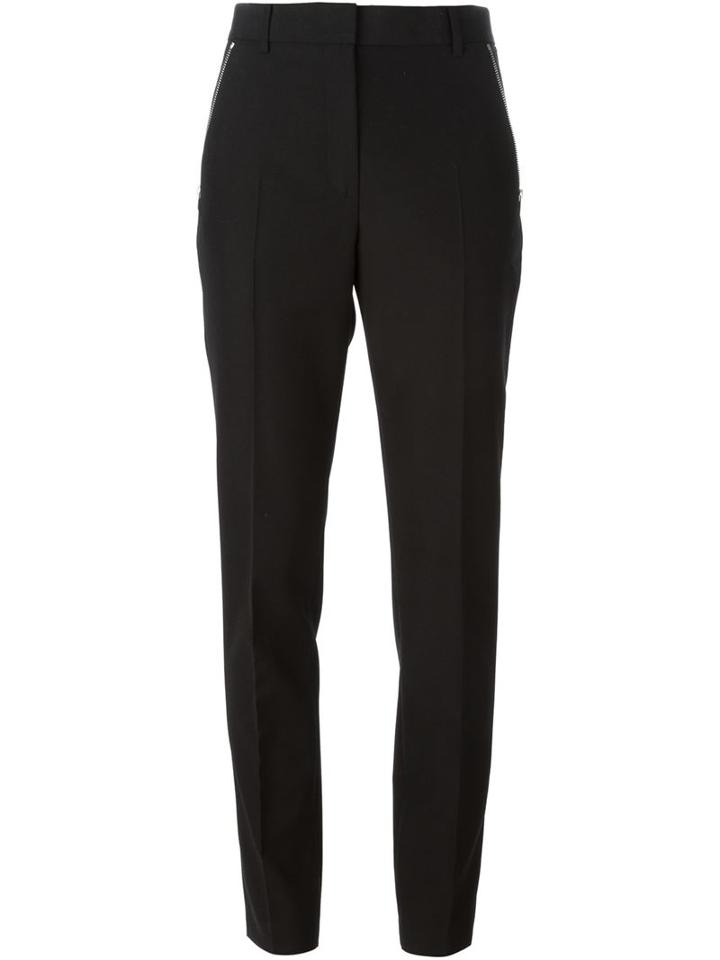 Alexander Wang Zip Detail Slim Fit Trousers, Women's, Size: 6, Black, Wool