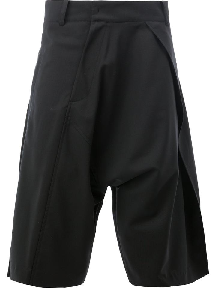 Moohong Dropped-crotch Tailored Shorts - Black