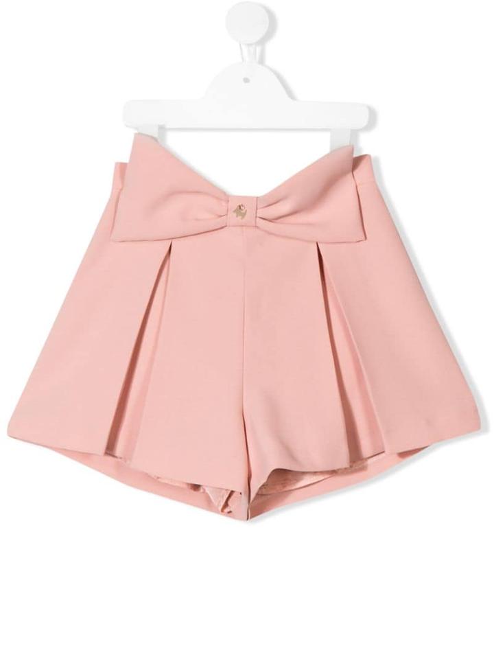 Elisabetta Franchi La Mia Bambina Bow Detail Shorts - Pink
