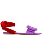 Attico Open Toe Buckle Sandals - Pink & Purple