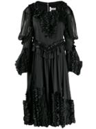 Comme Des Garçons Appliqué Ruffles Dress - Black