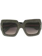 Gucci Eyewear Oversize Crystal Square Sunglasses, Women's, Size: 54, Black, Acetate/swarovski Crystal