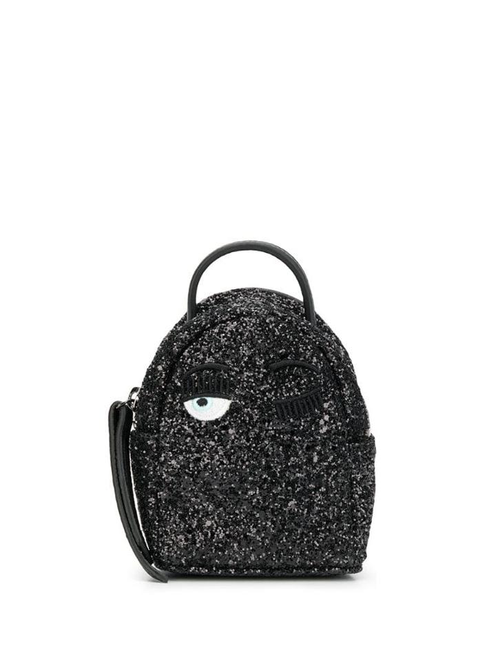 Chiara Ferragni Wink Glitter Backpack - Black