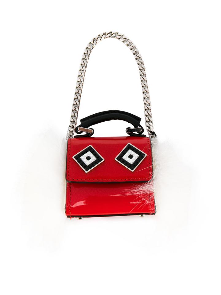 Les Petits Joueurs Fur Mini Bag - Red