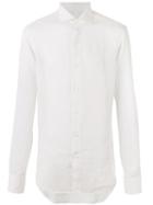 Alessandro Gherardi Spread Collar Shirt, Men's, Size: 40, White, Linen/flax