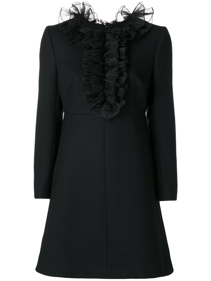 Yves Saint Laurent Vintage Ruffle Placket Dress - Black