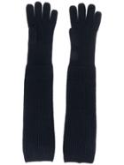 N.peal Long Ribbed Gloves - Blue