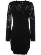 Love Moschino Fishnet Panel Dress, Women's, Size: 44, Black, Polyester/viscose