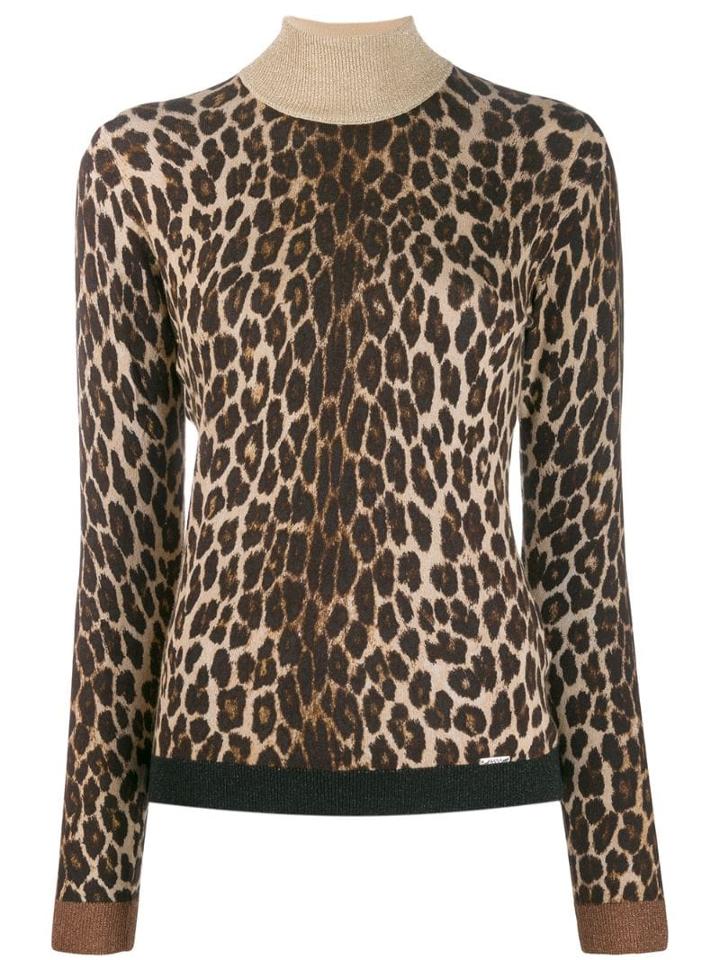 Liu Jo Leopard Intarsia-knit Jumper - Neutrals