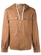 Kenzo Hooded Field Jacket, Men's, Size: Large, Brown, Cotton/polyester/spandex/elastane