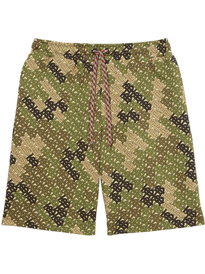 Burberry Camouflage Monogram Bermuda Shorts - Green