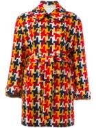 Moschino Vintage Houndstooth Coat, Women's, Size: Medium, Red
