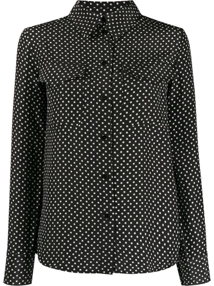 Gold Hawk Dove Star Print Shirt - Black