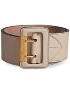 Burberry Double Pin Buckle Leather Belt - Nude & Neutrals