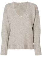 Agnona - Fur Trim Sweater - Women - Mink Fur/cashmere/wool - L, Nude/neutrals, Mink Fur/cashmere/wool