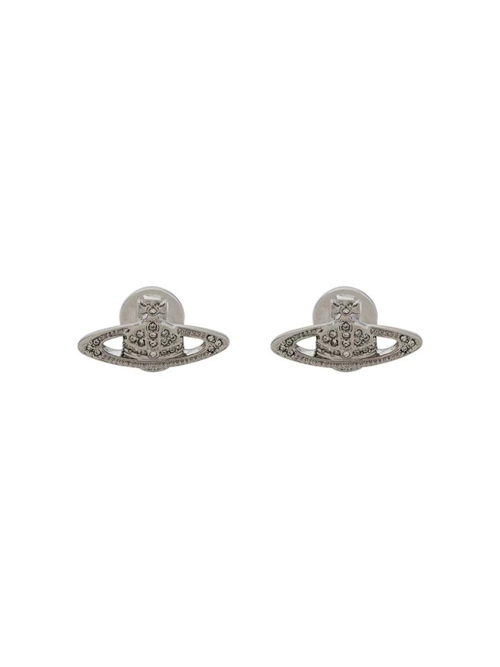 Vivienne Westwood Rhinestone Logo Cufflink - Black