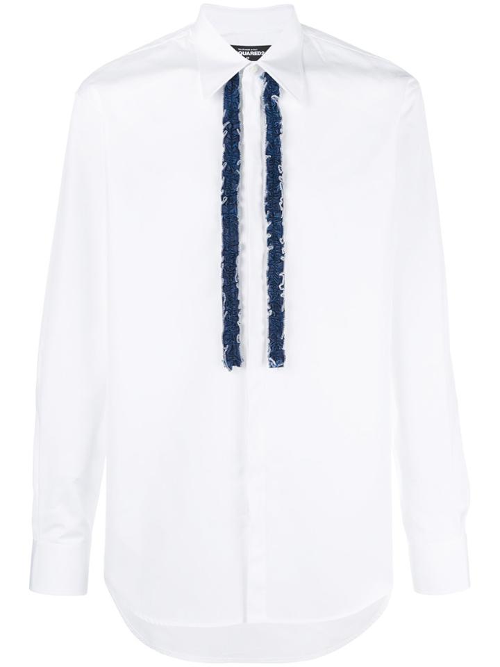 Dsquared2 Shirt With Denim Frills - White
