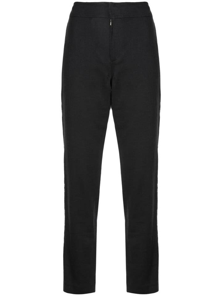 Josie Natori High-waist Embroidered Trousers - Black