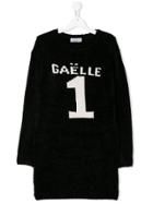 Gaelle Paris Kids Teen Knitted Logo Dress - Black