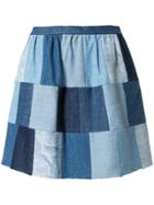 Red Valentino Patchwork Denim Skirt - Blue