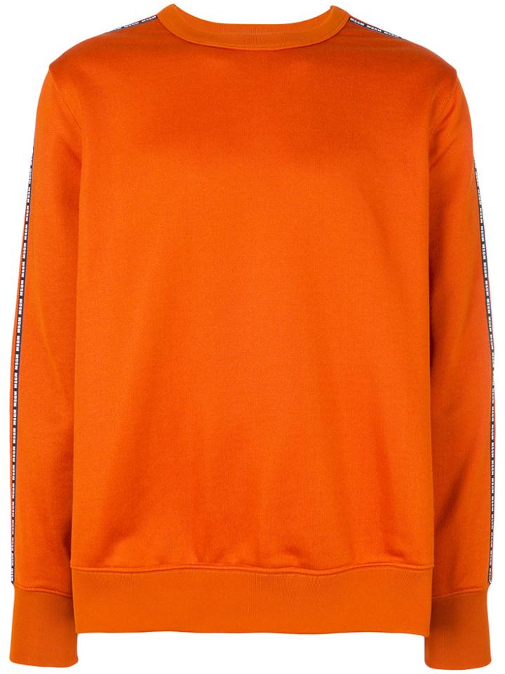 Msgm Logo Stripe Sweatshirt - Yellow & Orange