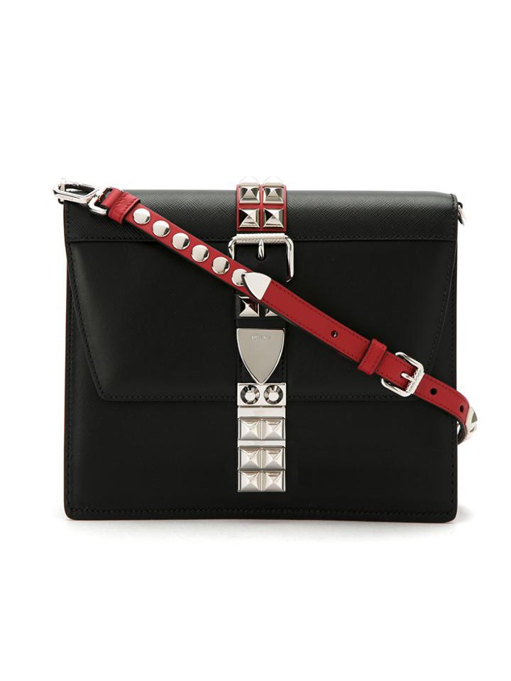 Prada Studded Elektra Tote Bag - Black