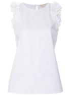 Michael Michael Kors Ruffle-sleeve Top - White