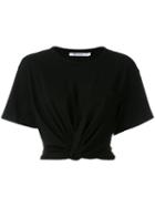 T By Alexander Wang Knot Hem Cropped T-shirt, Women's, Size: Small, Black, Cotton