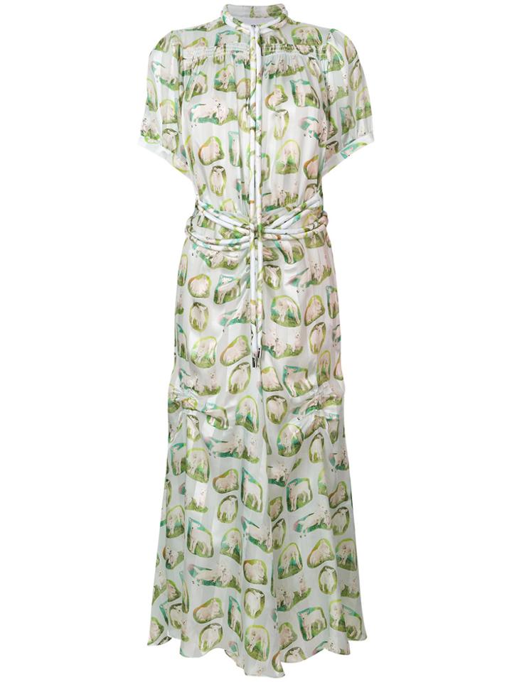 Carven Lamb Print Dress - Green