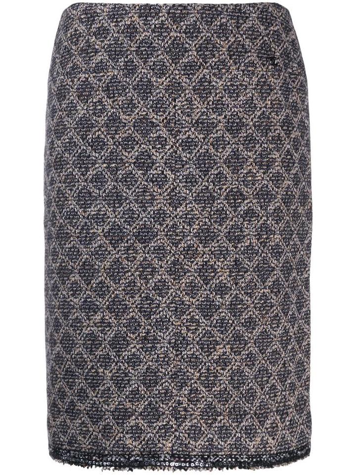 Chanel Pre-owned 2004's Geometric Pattern Skirt - Blue