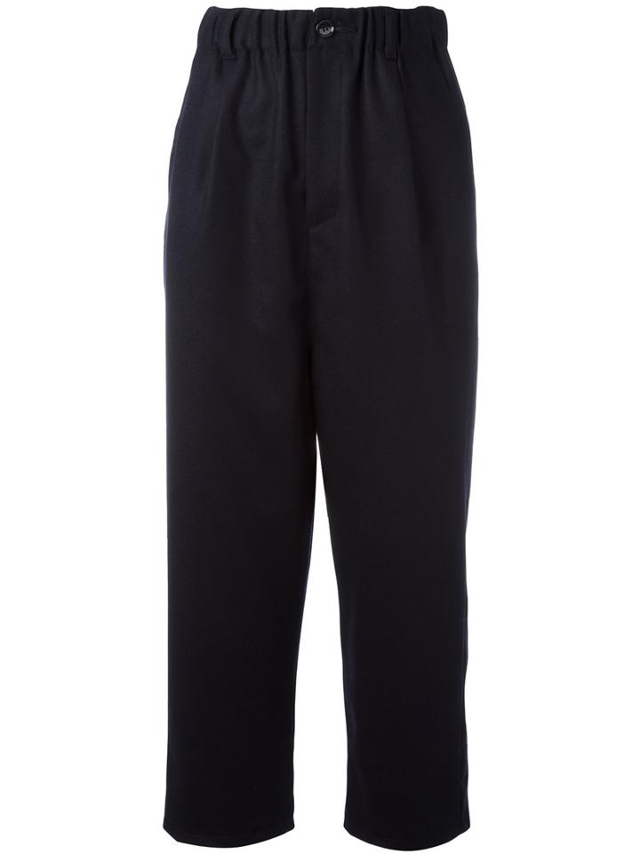 Zucca - Cropped Trousers - Women - Nylon/polyurethane/cashmere/wool - L, Blue, Nylon/polyurethane/cashmere/wool