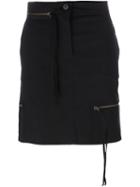 Vivienne Westwood Anglomania Zip Detail Skirt, Women's, Size: 40, Black, Cotton/spandex/elastane