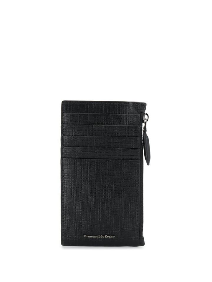 Ermenegildo Zegna Basketweave Patterned Cardholder - Brown