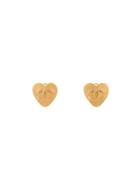 Chanel Vintage Heart Cc Earrings - Gold