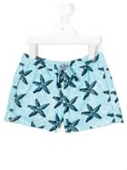 Mc2 Saint Barth Kids - Starfish Print Swim Shorts - Kids - Polyamide/polyester/spandex/elastane - 4 Yrs, Blue